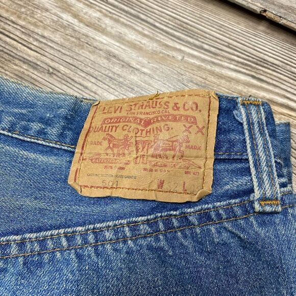 Vintage Levi's 501 Redline Selvedge Denim #6 Button Fly 70s USA Jeans 30x29 - Picture 8 of 16